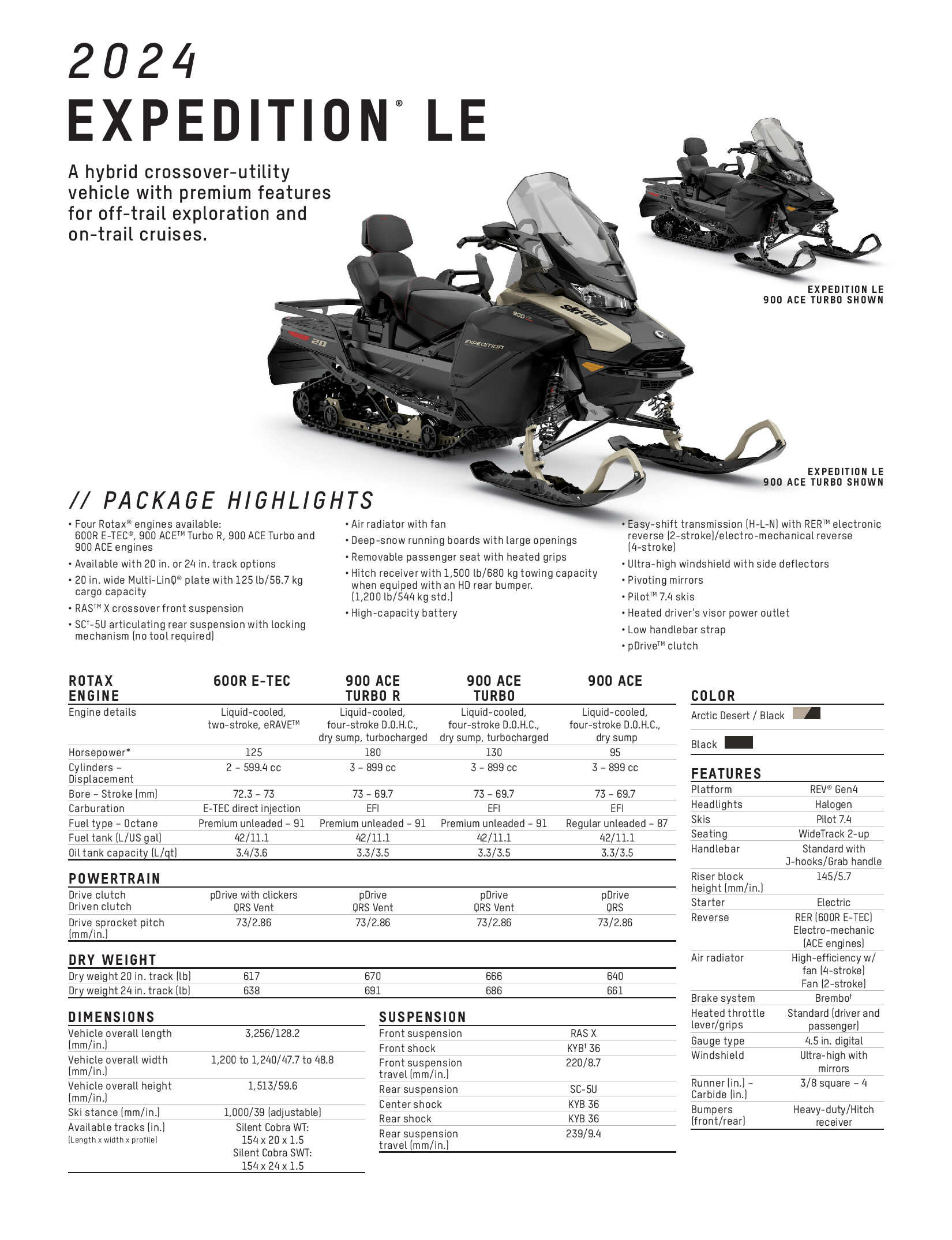 2024 Ski-Doo Expedition LE Specs