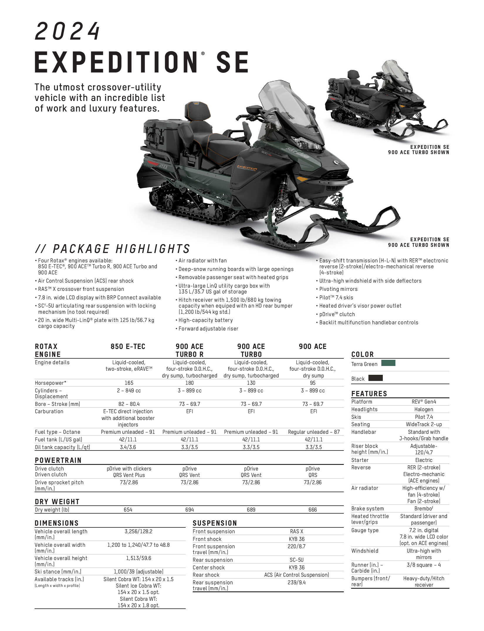 2024 Ski-Doo Expedition SE Specs