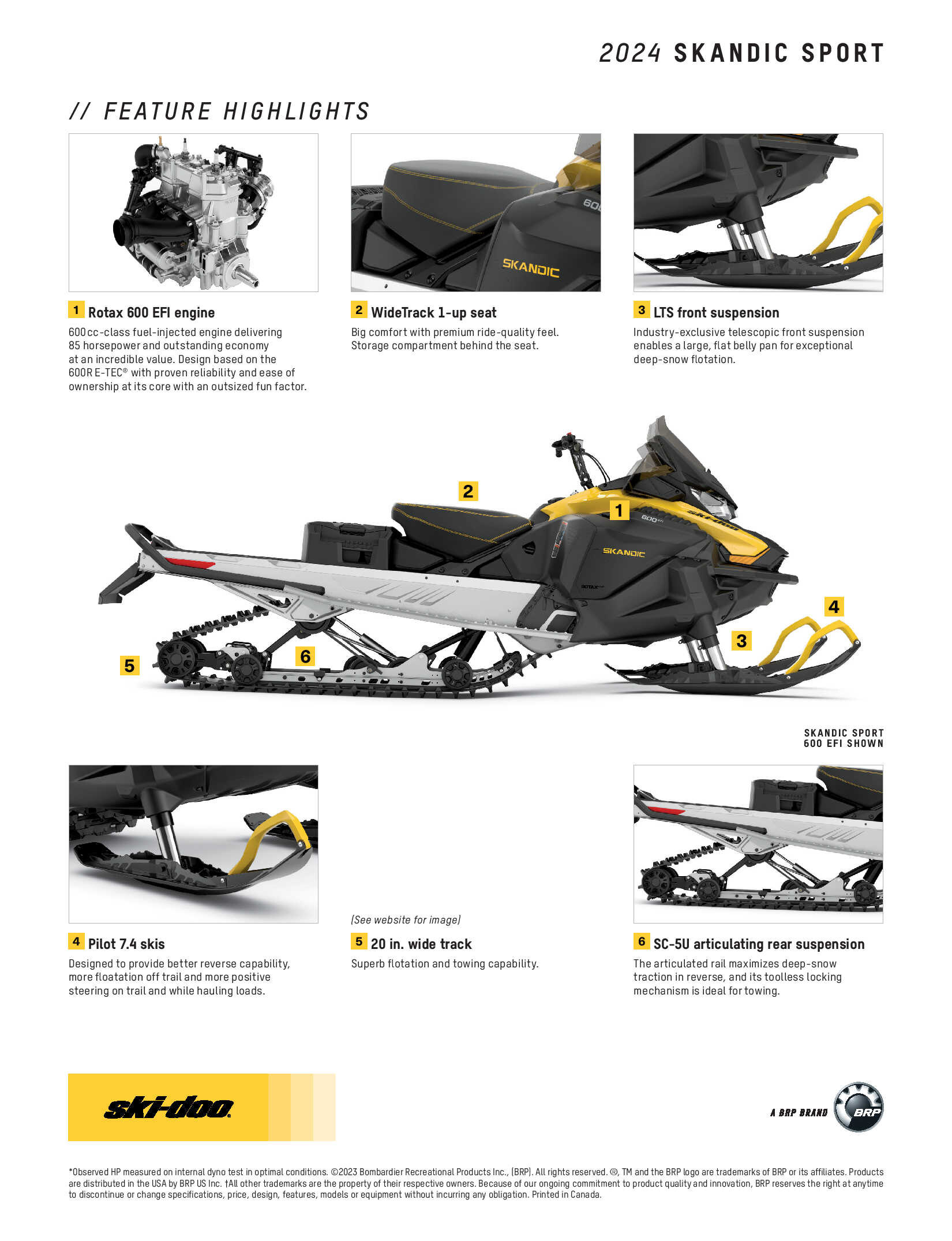 2024 Ski Doo Skandic Sport Specs